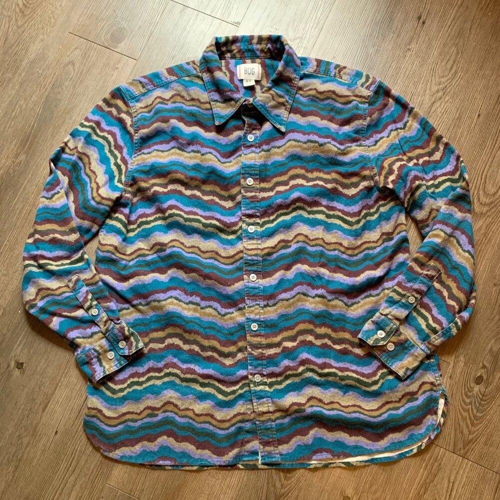 BDG stratified layers button down long sleeve shirt